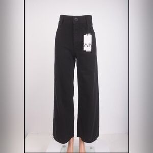 NWT ZARA WIDE LEG BLACK JEAN